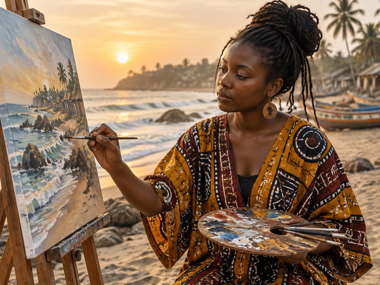 Painting by the Sea
