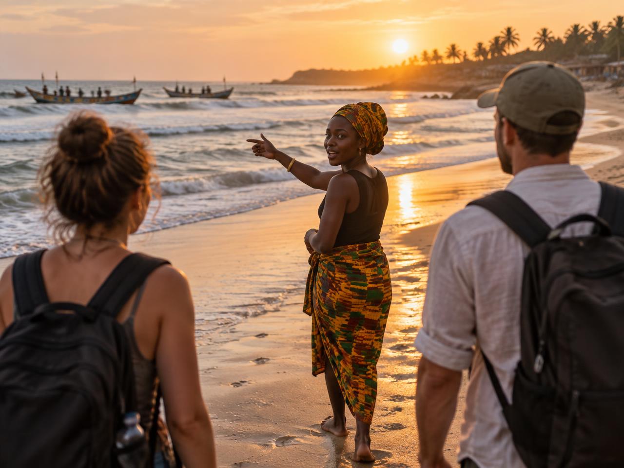 Guided Kokrobite Sunset Beach Experience